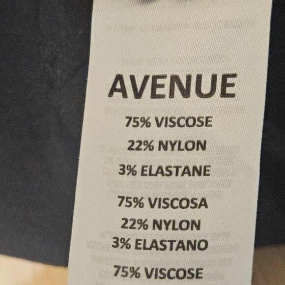 Avenue Plus Size 22 Average Black Elastic Waist Pants Office Work Stretch - Picture 3 of 7